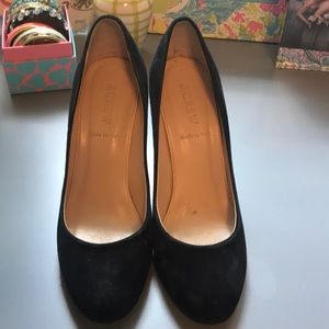 Jcrew black suede pumps